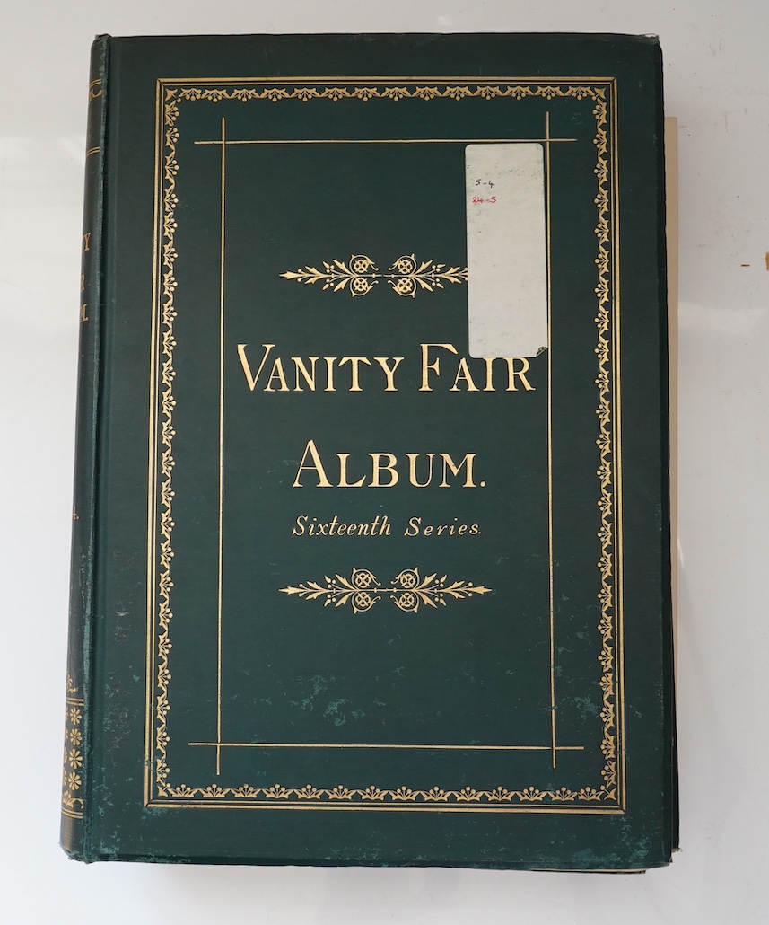 The Vanity Fair Album ... with biographical and critical notices. (Edited) by Jehu Junior (i.e. Thomas Gibson Bowles), vols. XIV, XV & XVI - with 150 (ex.159) chromolithographed plates (by 'Spy', i.e. Leslie Ward, 'Ape'